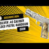 New! Exclusive - 2024 Chad 2 oz Silver .45 Caliber Pistol Handgun Gilded Shaped Coin .999 Fine