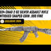 Unboxing 2024 Chad 2 oz Silver Assault Rifle Antiqued Shaped Coin