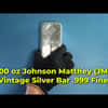 100 oz Johnson Matthey (JM) Vintage Silver Bar