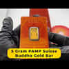 5 Gram PAMP Suisse Buddha Gold Bar .9999 Fine (in Assay)