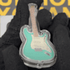 2022 1 oz Silver Fender Stratocaster Surf Green Guitar Shaped Coin