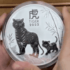 2022 1 Kilo Silver Lunar Year of The Tiger BU 