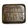 2 oz Keller Vintage Poured Silver Bar .999+ Fine