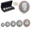 2023 Canada 1.9 oz Silver Maple Leaf 35th Anniv 5-Coin Set .9999 Fine (w/Box & COA)