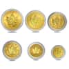 2004 Canada 1.94 oz Gold / Silver Maple Leaf 25th Ann. Bi-Metallic 6-Coin Set .9999 Fine (In Cap)