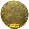 1791-1803 Spain 4 Escudos Gold Coin Cleaned (Random Year)