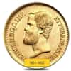 Brazil Gold 20,000 Reis Pedro II Coin AGW .5286 oz (1851-1889, Random Year) Cleaned