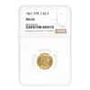 1861 $2.5 Liberty Head Quarter Eagle Gold Coin Type 2 NGC MS 63