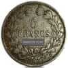 1870-1871 France 5 Francs Liberty Head Silver Coin Avg Circ (Random Year)