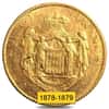 20 Francs Monaco Gold Charles III Avg Circ (1878-1879, Random)