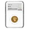 1878 $5 Liberty Head Half Eagle Gold Coin NGC MS 62