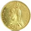 1887 British Gold Double Sovereign Victoria Jubilee Head Coin AU/BU