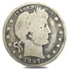 1897-S Barber Quarter 90% Silver Coin (Circulated)