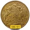 1898-1911 Chile 5 Pesos Gold Coin Avg Circ (Random)