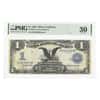 1899 $1 Silver Certificate Currency Note Black Eagle PMG VF 30 (Stains, Tear)