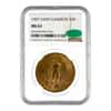 1907 $20 Gold Saint Gaudens Double Eagle Coin NGC MS 63 CAC