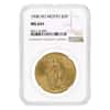 1908 $20 Gold Saint Gaudens Double Eagle No Motto Coin NGC MS 65+
