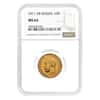 1911 EB Russia 10 Roubles Nicholas II Gold Coin NGC MS 63