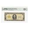 1928 $100 Gold Certificate Currency Note Woods Mellon PMG VF 25 (Ink)