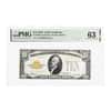1928 $10 Gold Certificate Currency Note Woods Mellon PMG CU 63 (Stain)