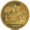 1937 Great Britain 5 Pound Sovereign King George VI Proof Gold Coin UNC (Cleaned)