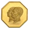 1976 (SH 2535) 4.9 gram Pahlavi Golden Jubilee 50th Anniv Proof Gold Octagonal Medal