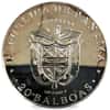 1980 Panama 20 Balboas Silver Coin BU/PF