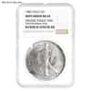 1986 1 oz Silver American Eagle NGC MS 69 Mint Error (Obv Struck Thru)