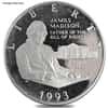 1993 James Madison Silver Half Dollar 50C Comm. Coin BU/Proof (Scruffy)