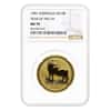 1997 1 oz Gold Lunar Ox Australian Perth Mint Series I NGC MS 70