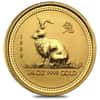 1999 1/4 oz Gold Lunar Year of The Rabbit BU Australia Perth Mint (Series I)