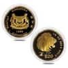 1999 0.9 oz Singapore Lion Proof Gold 4-Coin Set and 20 g Silver Ingot (w/Box & COA)