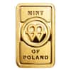 1 Gram Mint of Poland Gold Bar .9999 Fine (in Assay)
