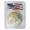 2001 1 oz Silver American Eagle $1 Coin PCGS Gem Unc 9-11-01 WTC Ground Zero Label (w/Box)