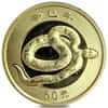 2001 1/10 Chinese Lunar Snake 50 Yuan Gold Coin BU (Sealed)
