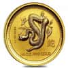 2001 1/4 oz Gold Lunar Year of The Snake BU Australia Perth Mint In Cap