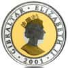 2001 Gibraltar Proof Trimetallic 1 Crown Gold/Silver/Platinum Coin
