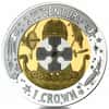 2001 Gibraltar Proof Trimetallic 1 Crown Gold/Silver/Platinum Coin