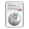 2002 1 oz Silver American Eagle NGC MS 69 Mint Error (Obv Struck Thru)
