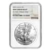 2007 1 oz Silver American Eagle NGC MS 69 Mint Error (Rev Struck Thru)