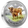 2009 1 Kilo Colorized Silver Lunar Ox BU Australian Perth Mint