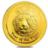 2010 1/2 oz Gold Lunar Year of The Tiger BU Australia Perth Mint In Cap