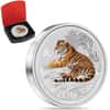 2010 1 Kilo Colorized Silver Lunar Tiger BU Topaz Gemstone Australian Perth Mint