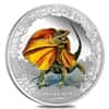 2013 1 oz Tuvalu Frilled Neck Lizard Colorized Proof Silver Coin (w/Box & COA)