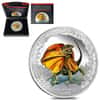 2013 1 oz Tuvalu Frilled Neck Lizard Colorized Proof Silver Coin (w/Box & COA)