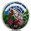2014 Fiji 1 oz Colorized Silver Lunar Year of The Horse Coin (w/Box & COA)