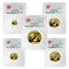 2015 1.9 oz Chinese Gold Panda 5-Coin Set PCGS MS 69 First Strike