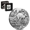 2016 2 oz Silver Kangaroo High Relief Antiqued Coin Perth Mint (w/Box & COA)
