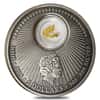 2016 Niue 1 oz Silver California Gold Rush Antiqued Coin 24K Gold Leaf (In Cap)