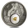 2016 Niue 1 oz Silver California Gold Rush Antiqued Coin 24K Gold Leaf (In Cap)